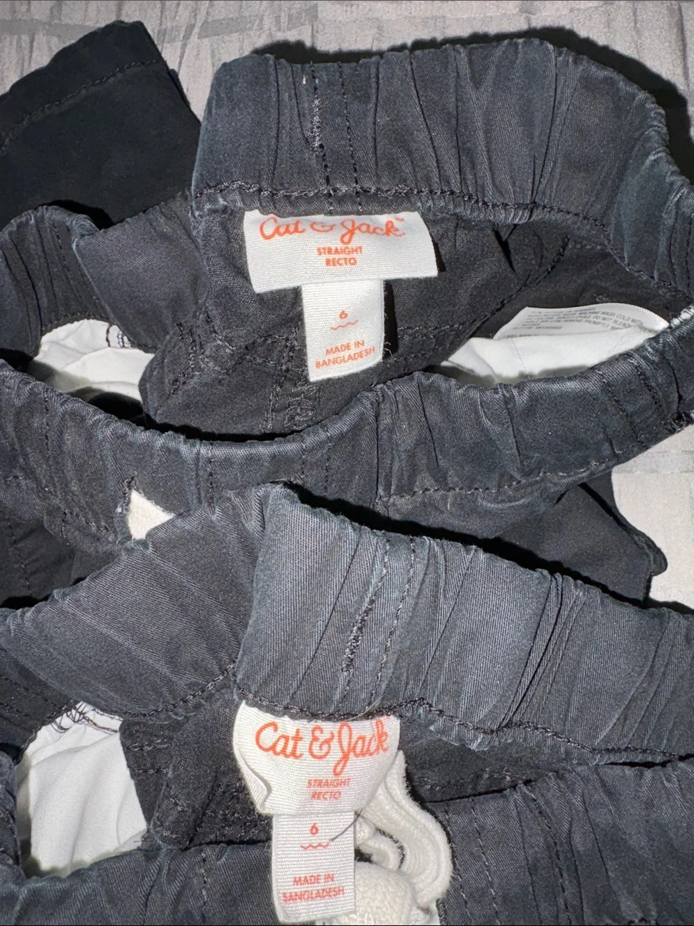 2 pairs Cat & Jack Black Jogger Pants with White Drawstrings - Twin Pair